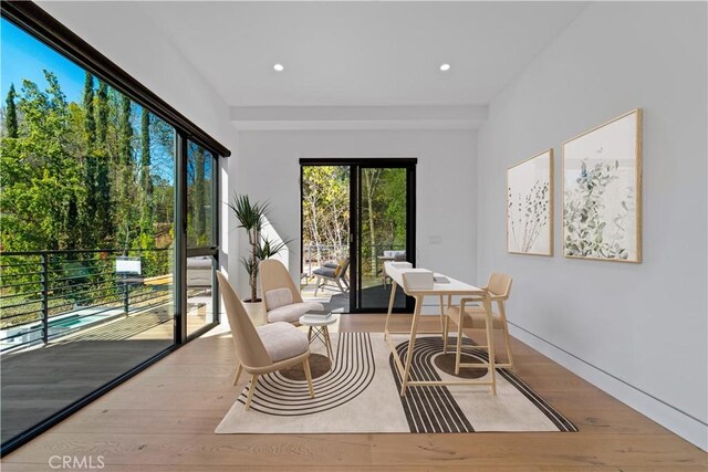 4653 Vanalden Ave, Tarzana, CA 91356 - sitting room with wood-type flooring and recessed lighting