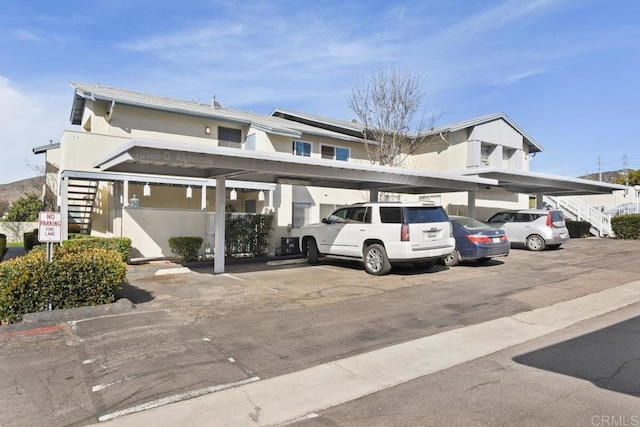 view of covered parking lot