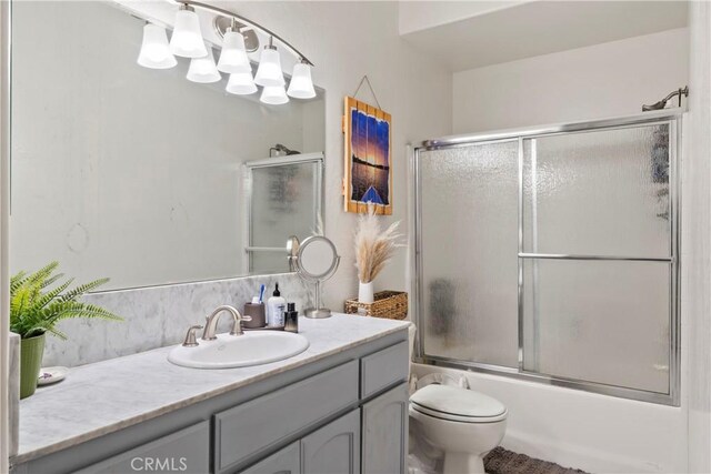 892 Breithorn Dr, Lake Arrowhead, CA 92352 - full bath with toilet, combined bath / shower with glass door, and vanity