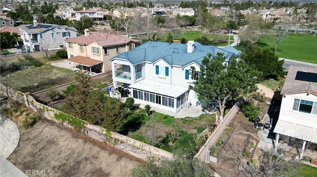 drone / aerial view with a residential view