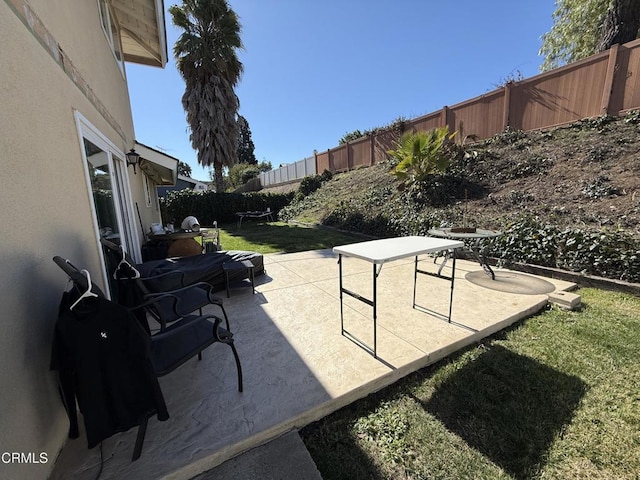 view of patio with a fenced backyard