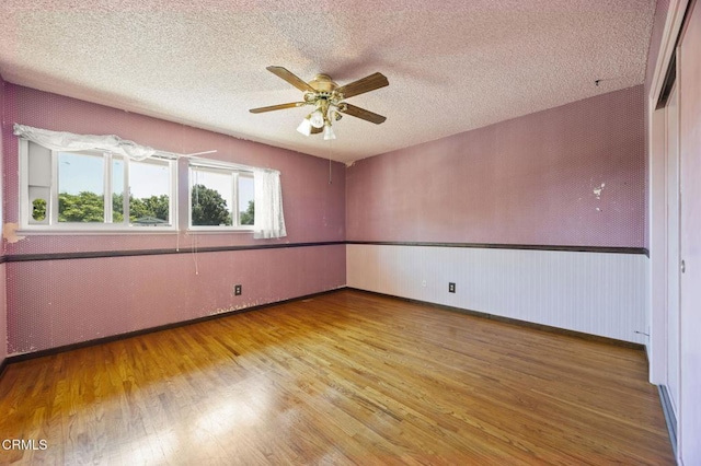 205 Bluefield Ave, Newbury Park, CA 91320 - empty room with wood finished floors, a textured ceiling, and ceiling fan