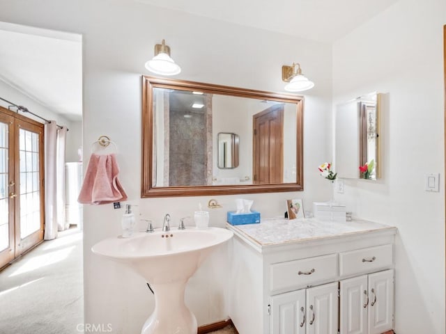 bathroom featuring french doors