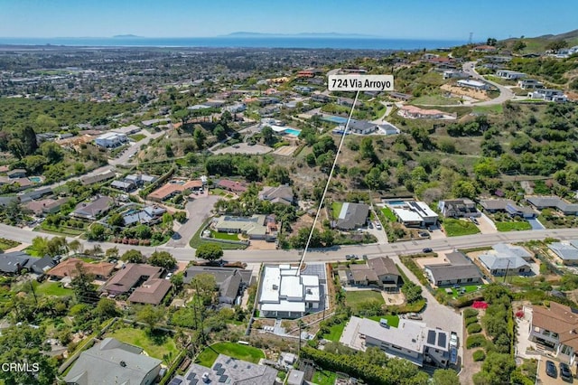 aerial view featuring a residential view