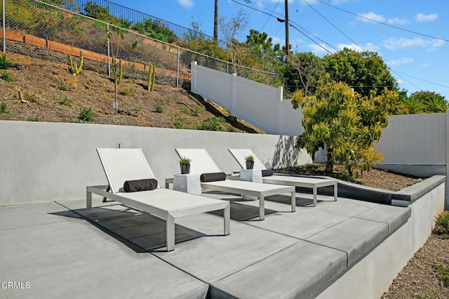 view of patio with a fenced backyard