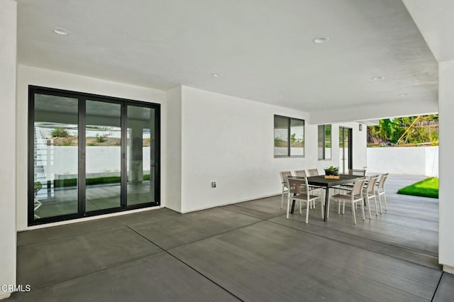 view of patio featuring outdoor dining space