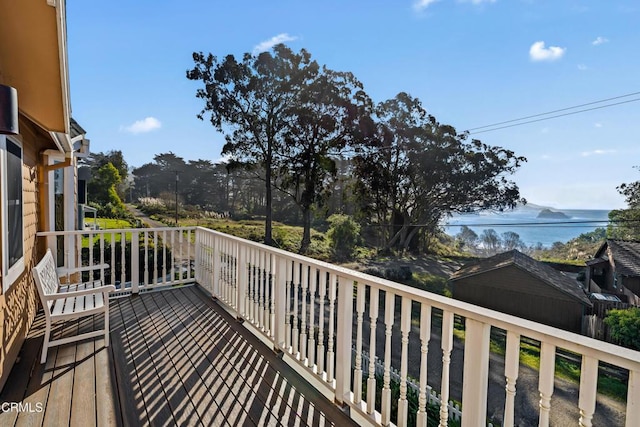 balcony with a water view