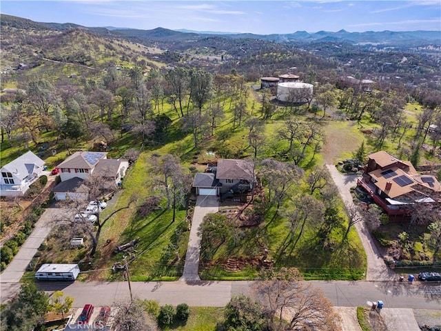 bird's eye view featuring a mountain view