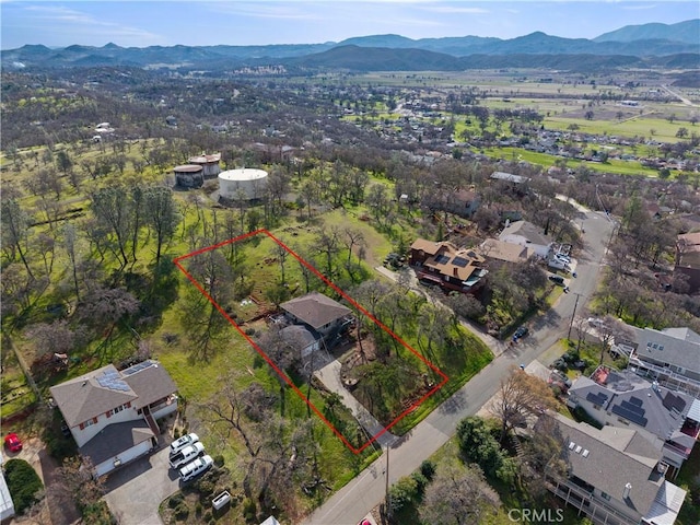 aerial view featuring a mountain view