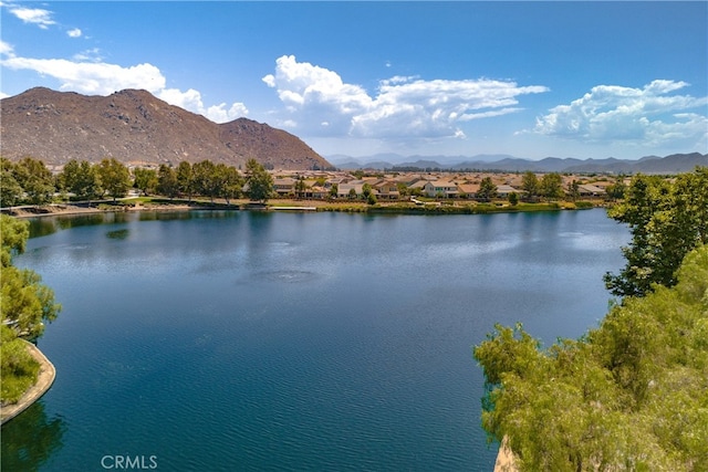 property view of water featuring a mountain view