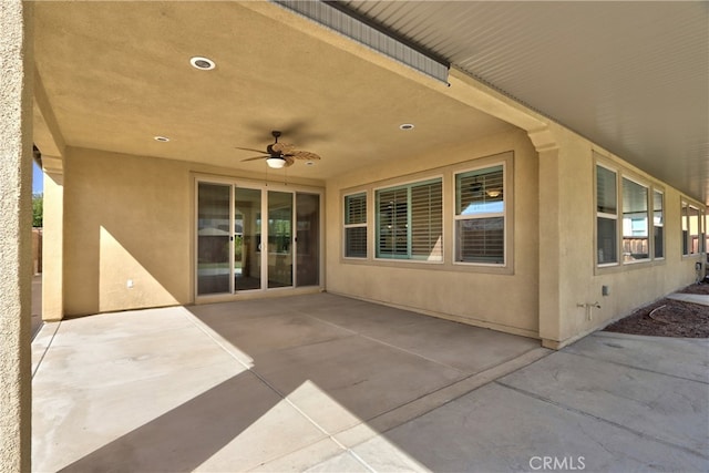 view of patio with a ceiling fan