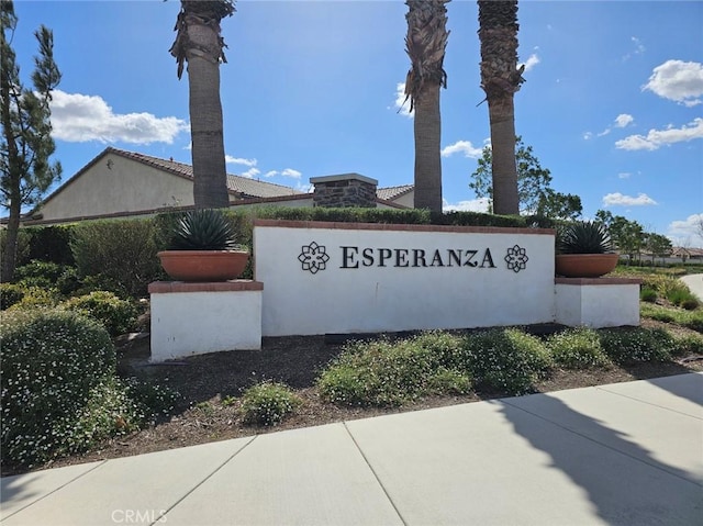 view of community sign