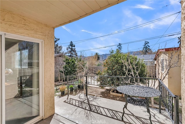 balcony with a patio