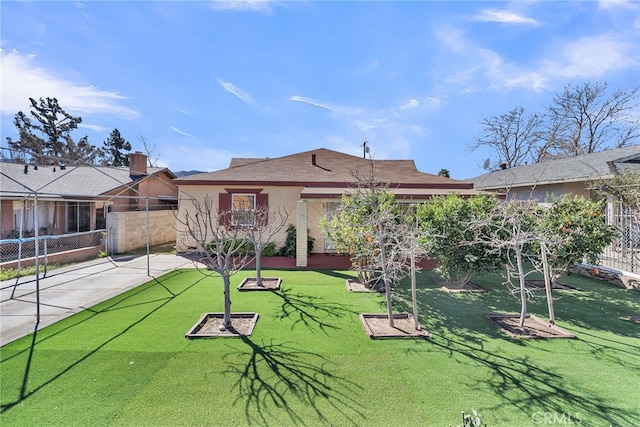 view of yard featuring a patio and fence