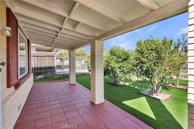 view of patio with fence