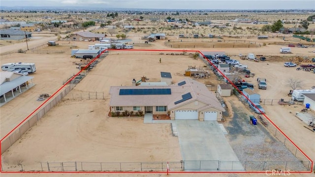 bird's eye view with view of desert