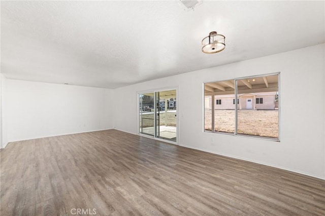 spare room with wood finished floors
