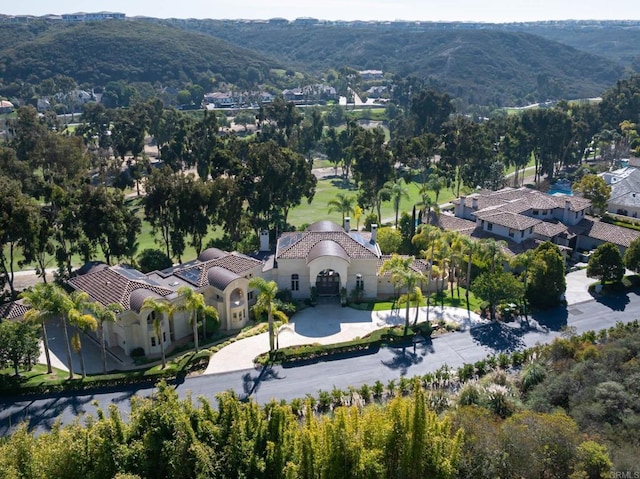 aerial view featuring a mountain view