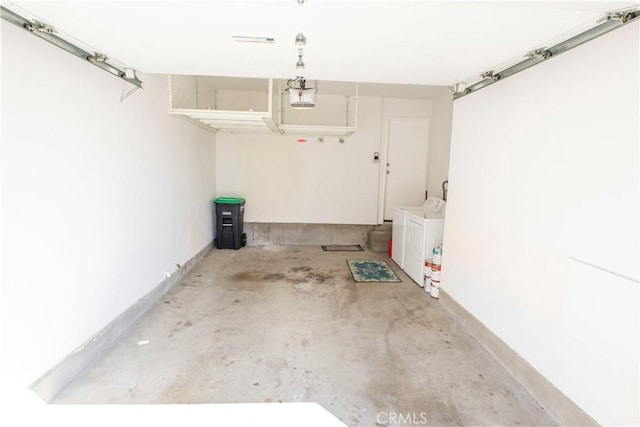 garage featuring separate washer and dryer