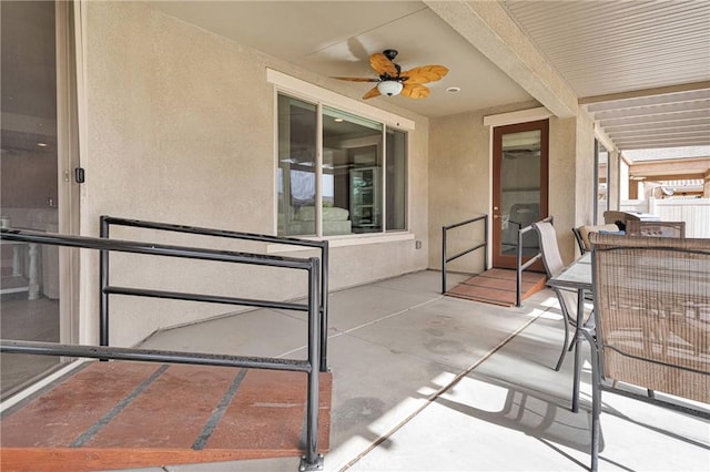 view of patio with a ceiling fan