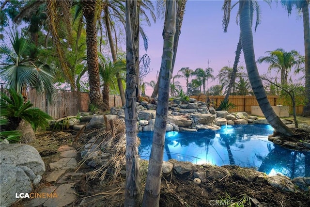 view of pool featuring a fenced backyard