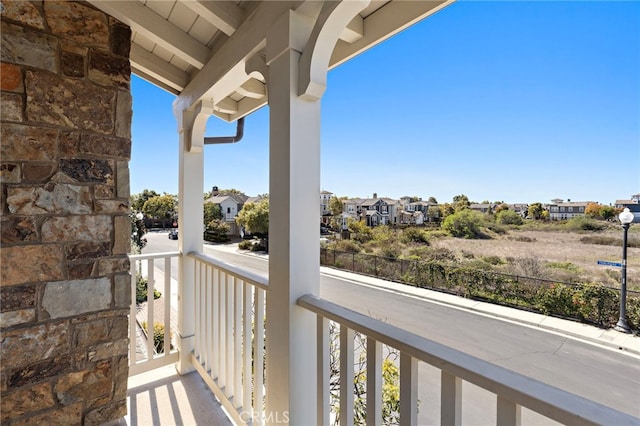 balcony with a residential view