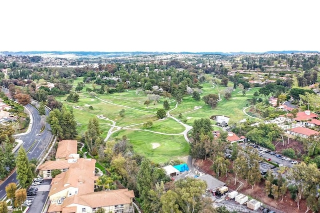 aerial view featuring view of golf course