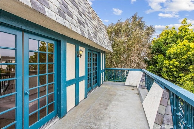 balcony with french doors