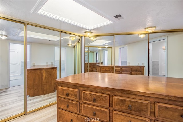 bathroom featuring vanity, wood finished floors, and visible vents