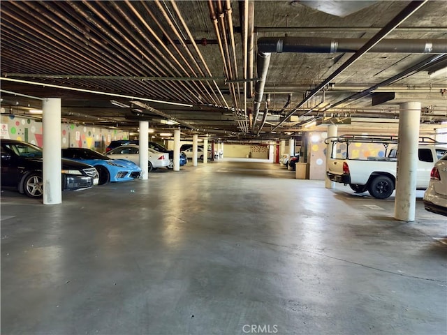 view of parking garage