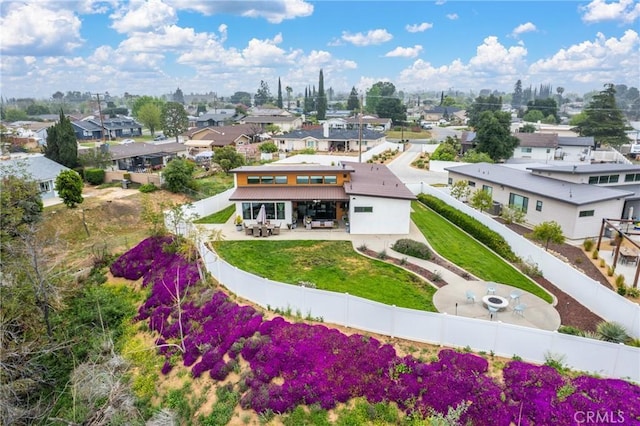 aerial view featuring a residential view