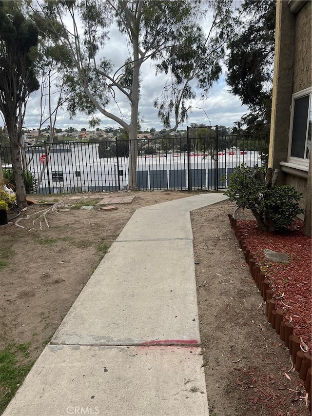 view of yard featuring a gate and fence