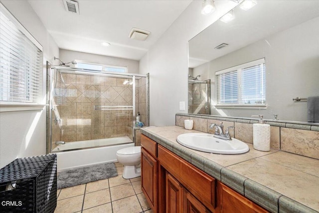 2438 Captains Walk, Bradley, CA 93426 - bathroom featuring vanity, enclosed tub / shower combo, and tile patterned floors