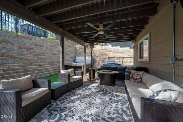 2438 Captains Walk, Bradley, CA 93426 - view of patio / terrace featuring an outdoor hangout area and ceiling fan