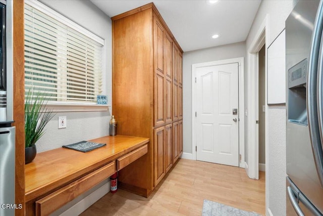 2438 Captains Walk, Bradley, CA 93426 - office space with built in study area, light wood-style flooring, and recessed lighting