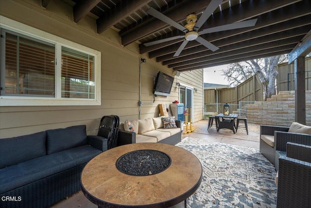 2438 Captains Walk, Bradley, CA 93426 - view of patio with an outdoor living space, outdoor dining space, and ceiling fan