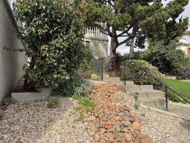 view of yard with stairs