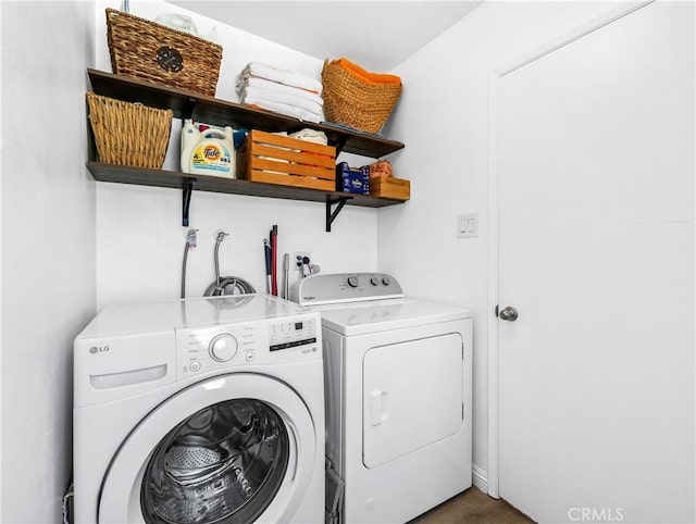 laundry room with laundry area and washer and clothes dryer