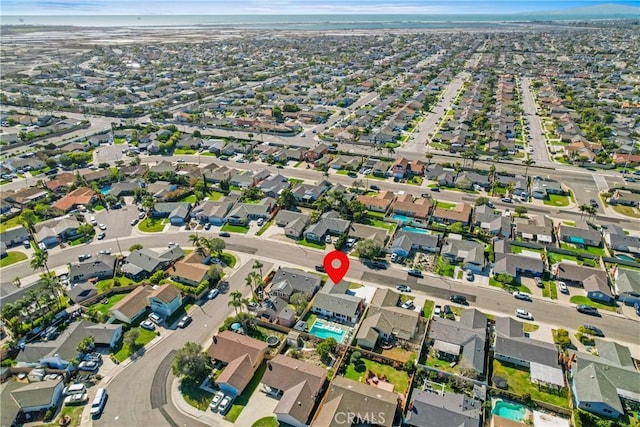 drone / aerial view with a residential view