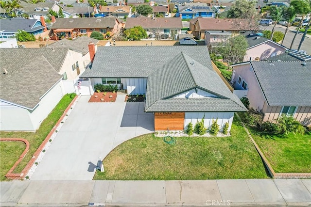 bird's eye view featuring a residential view