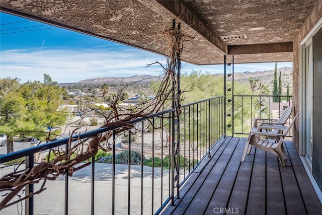 balcony with a mountain view