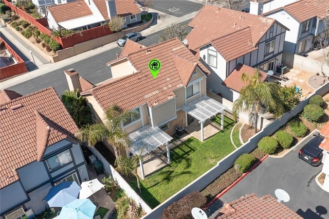 aerial view featuring a residential view