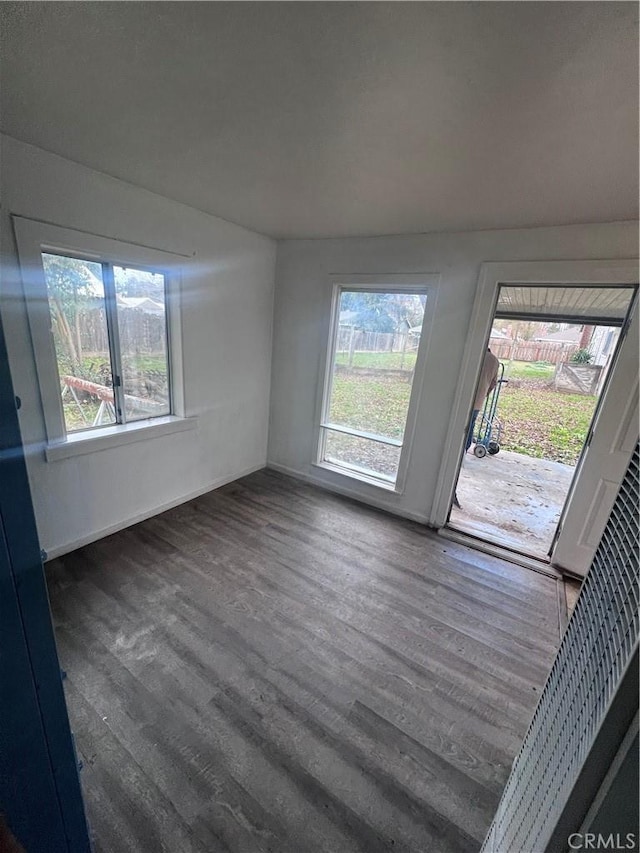 interior space featuring dark wood-type flooring and a wealth of natural light