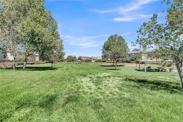 view of yard featuring a gazebo