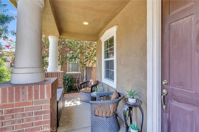 view of patio with a porch