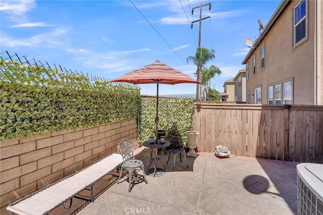 view of patio / terrace featuring a fenced backyard