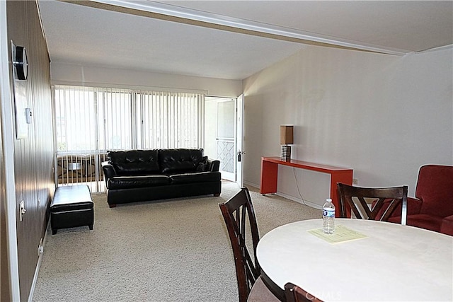 dining room with carpet floors