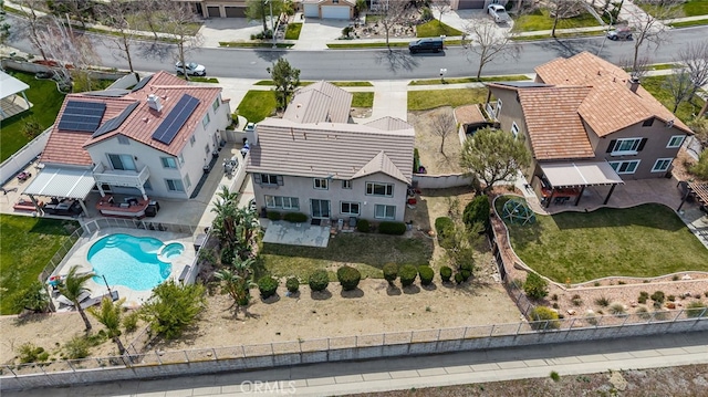 aerial view featuring a residential view