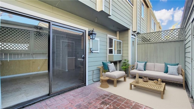 view of patio with an outdoor hangout area