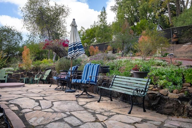 view of patio / terrace with fence